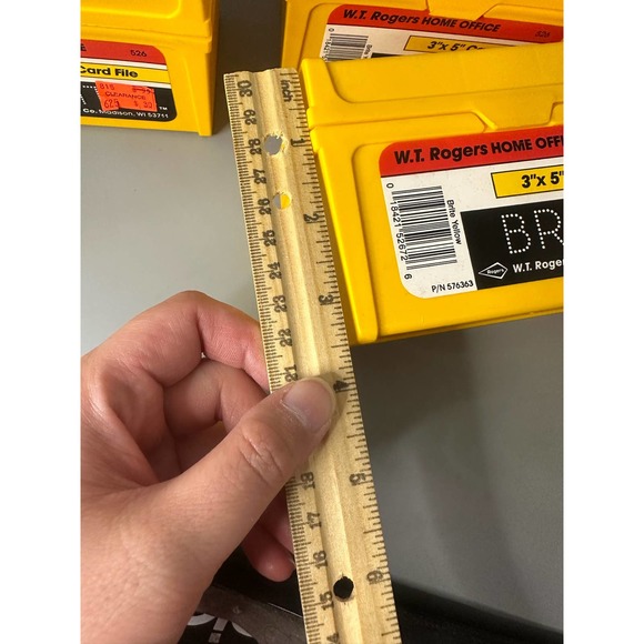 Vintage 4 New NOS W.T. Rogers Yellow Plastic 3x5 Index Card File Case Box Office - Picture 10 of 10